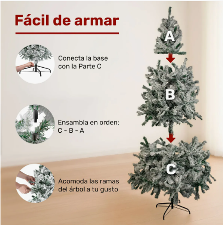 Miniatura 2 de Arbol Navidad Nevado 1.6m Pino Navideño